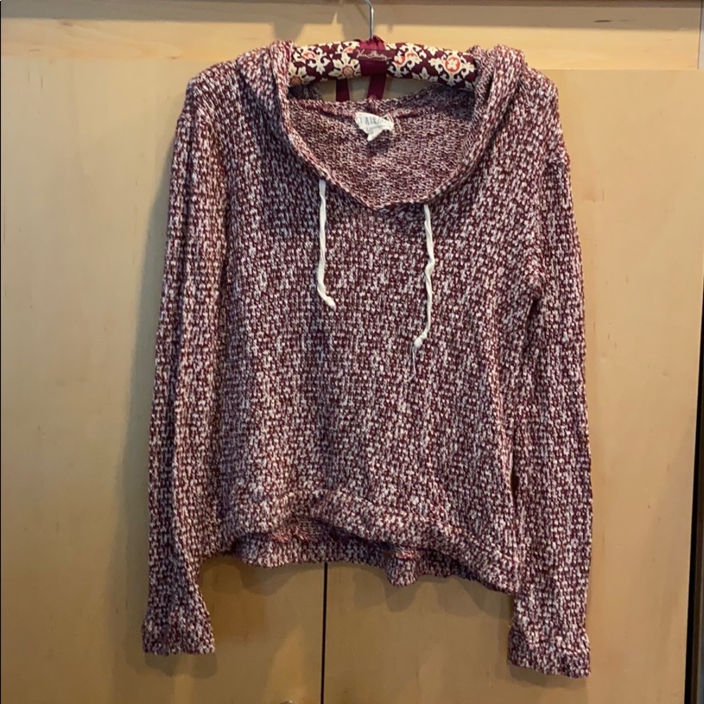 Knit sweatshirt red and white